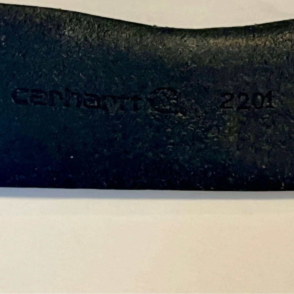 Carhartt Men’s Genuine Leather Belt Black Silver Buckle Size 38